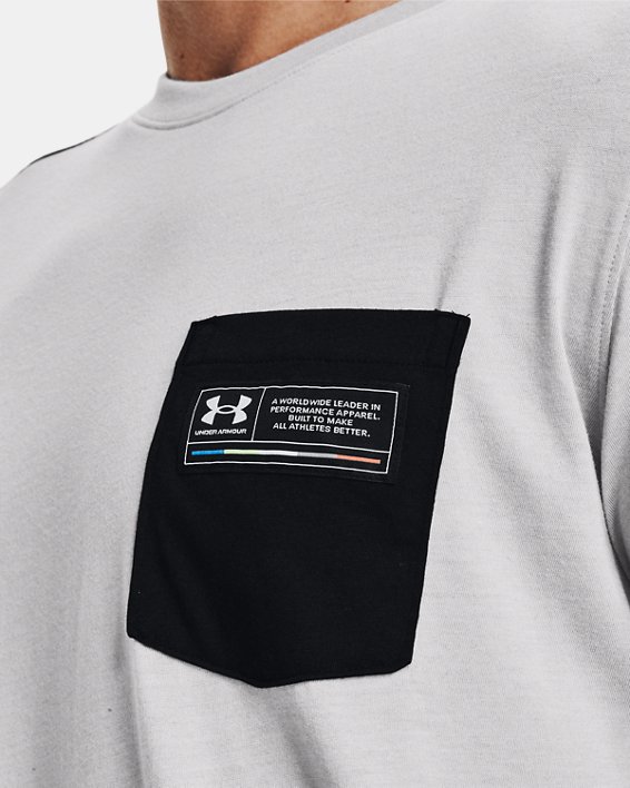 T-shirt UA Pocket pour homme, Gray, pdpMainDesktop image number 3